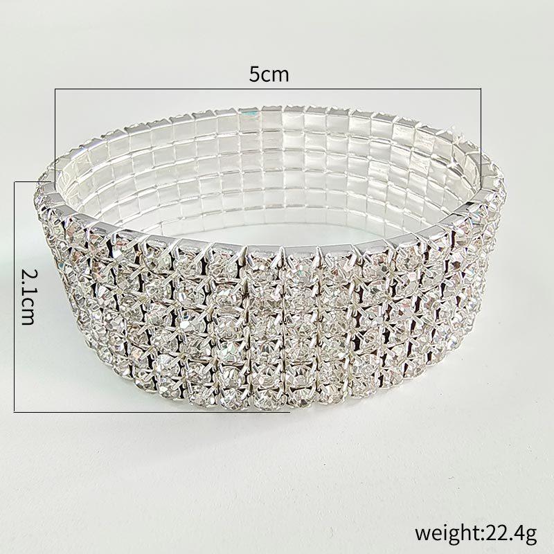 Europe and the United States  Bracelet, Simple INS Style Girl Row Bracelet Female 8 Row Diamond Shiny Combination
