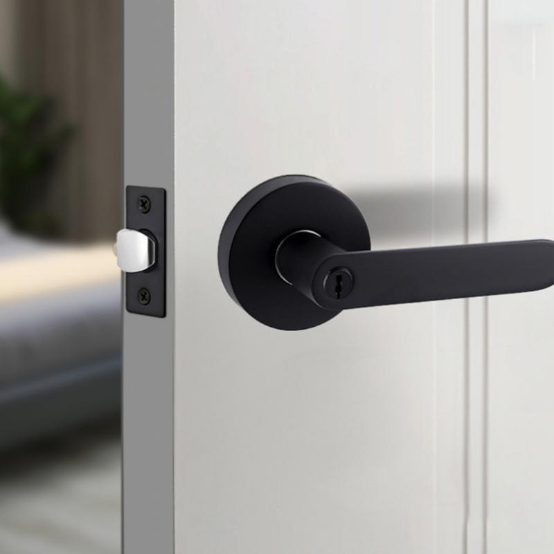 Door Levers Lock with Door Stoppers and Hinges Left/Right Handed Door Levers Handle Lock Bathroom Privacy Lock Enduring