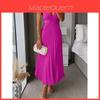 Robe longue élégante d'été sans manches à col en V avec dos nu plissé pour femmes
