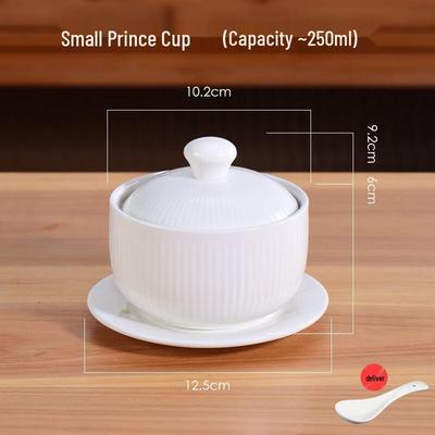 LISM Small White Ceramic Stew Pots with Lids