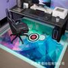 Gaming Room Rug Chair Mat Floor Protection Non-Slip Geometric Crystal Velvet Carpet Living Bedroom Study