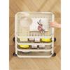 Trolley with Handlebar and Storage Rack, Floor-Standing, Multi-Layer Storage for Kitchen, Bathroom, Snacks, and Toiletries