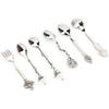 6PCS Vintage Coffee Spoons, Tea Fork Set, Zinc Crystal Mini Fancy Dessert Tableware for Home Office Party Coffee Bar