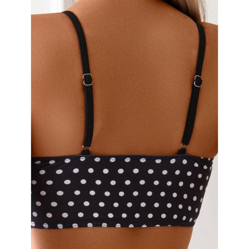 Sexy Bikini Swimsuit Women's Two-Piece Large Polka Dot Swimwear Trendy Strap Design Casual Comfortable Beachwear