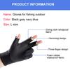 1Pair Winter Fishing Gloves Waterproof Windproof Anti-Slip Fleece Lined Three Fingers Omitted for Outdoor Climbing