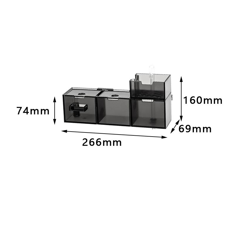 2026 new 6 in 1 5 in 1 Transparent black Acrylic Aquarium Filter Boxes External Hanging Water Purifier for Aquarium Fish Tank