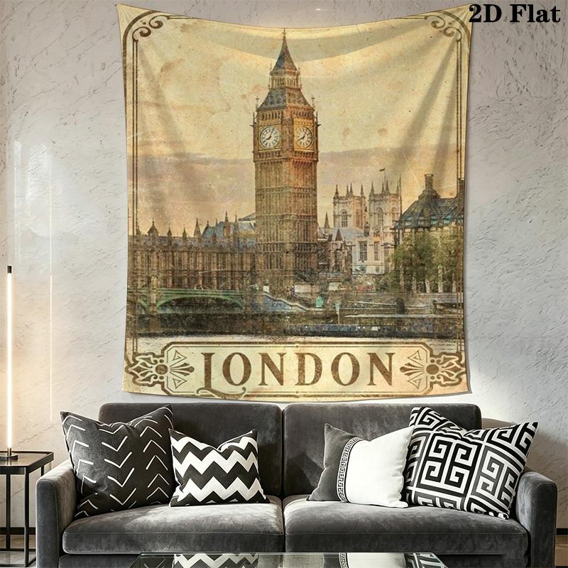 Vintage London Playing Cards Pattern Home Decor Tapestry, Wall Hanging, Decorative RV Wall Cloth.MGT0918503