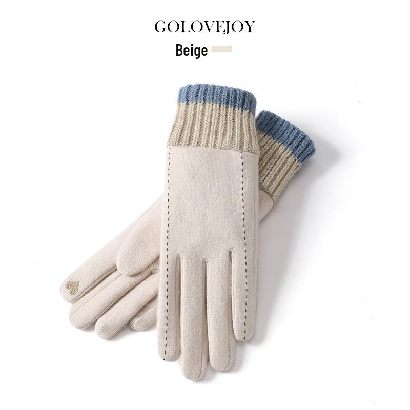 Women's Winter Velvet-Lined Touchscreen Cycling Gloves DY43