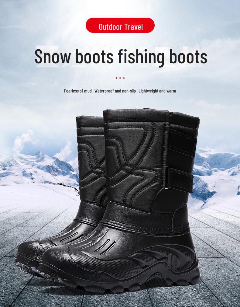 Men's Waterproof Winter Snow Boots: Outdoor Sports with Plus Velvet