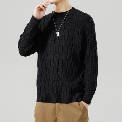 Hot Sale, New Knitted Crew Neck Sweater In Autumn and Winter, Men's Bottom Knitted Sweater and Sweater
