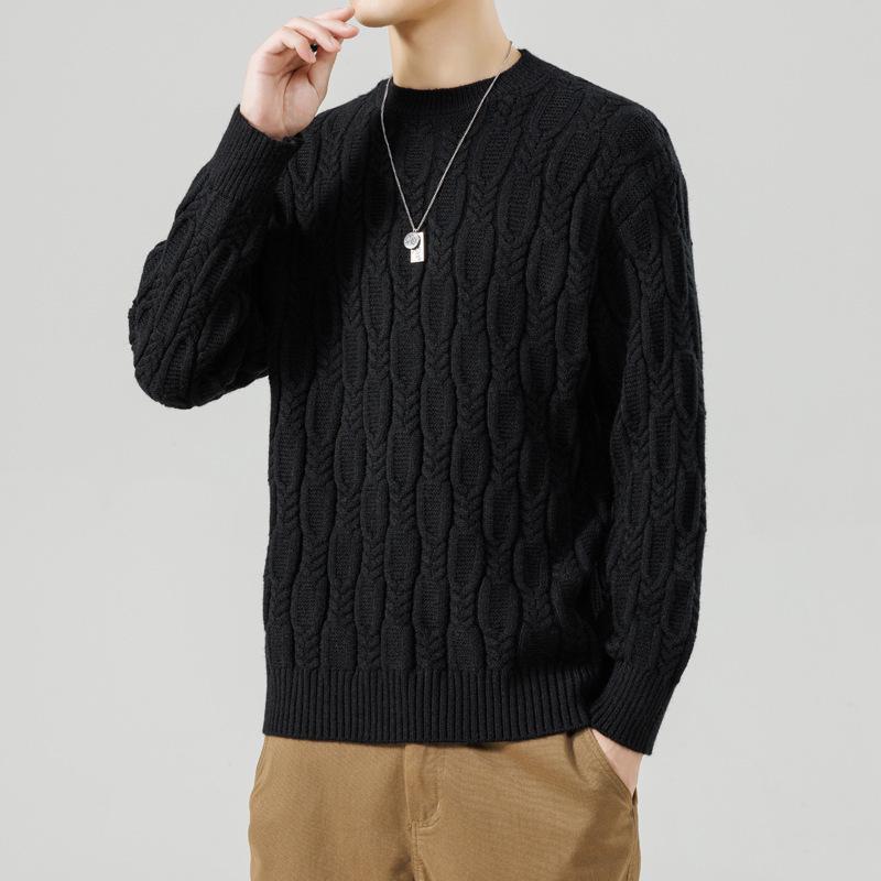 Hot Sale, New Knitted Crew Neck Sweater in Autumn and Winter, Men's Bottom Knitted Sweater and Sweater