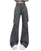 MTUIOY Cargo Street High Fall Gray XL Women's Pants, Flared, Style, Casual, Stretch, Lightweight, Waist, Spring, Summer, - -