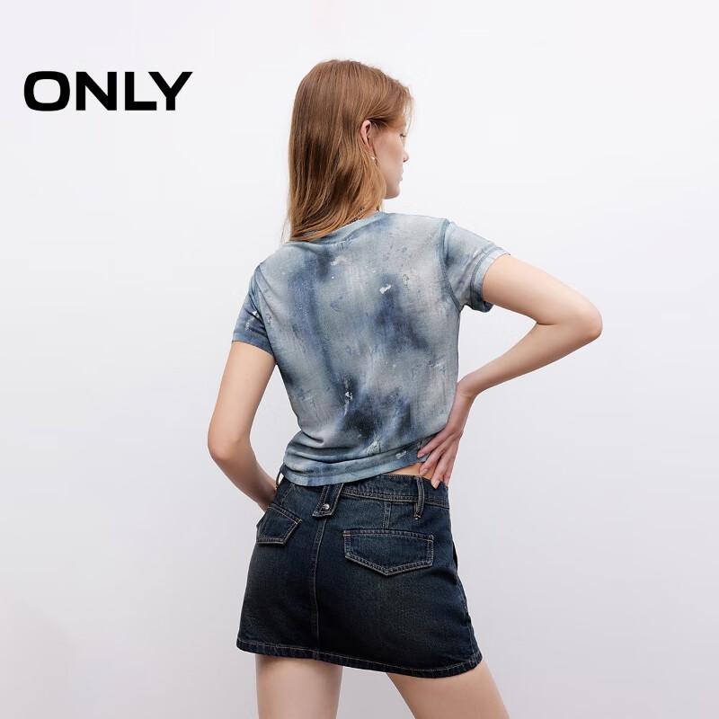 ONLY Women's Distressed Print Short Sleeve T-Shirt