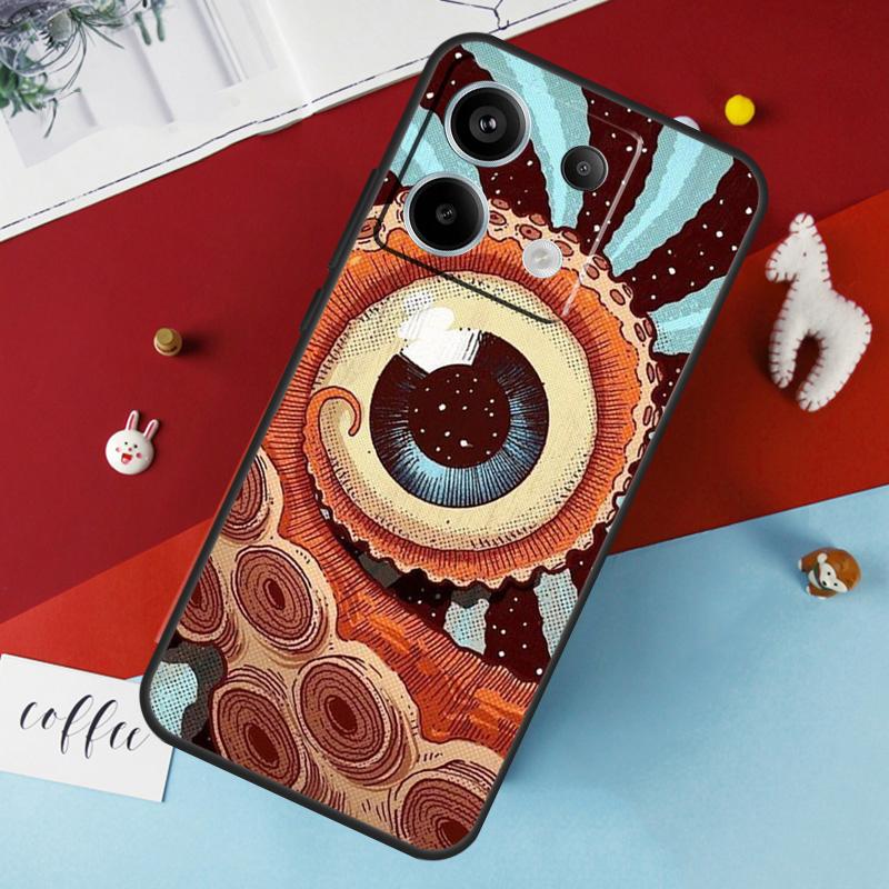 Eye Illustration Case For Xiaomi Redmi Note 13 Pro 14 12 11 10 15 Pro Plus Redmi 10C 12C 13C 14C 15C 15 Cover