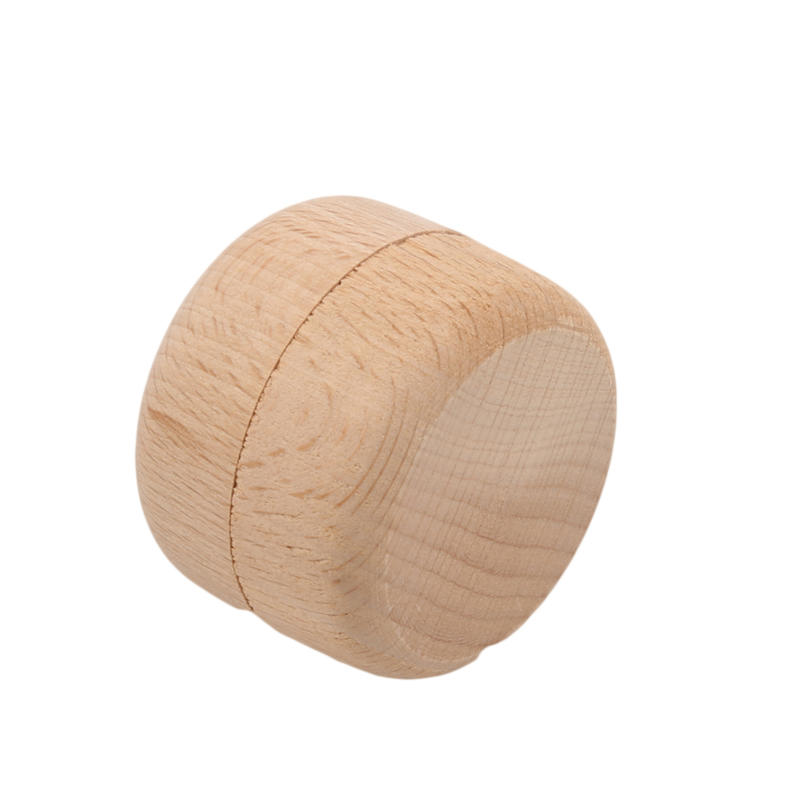 1Pc Portable Vintage Round Wooden Jewelry Storage Box Ring Earrings Container Storage Case