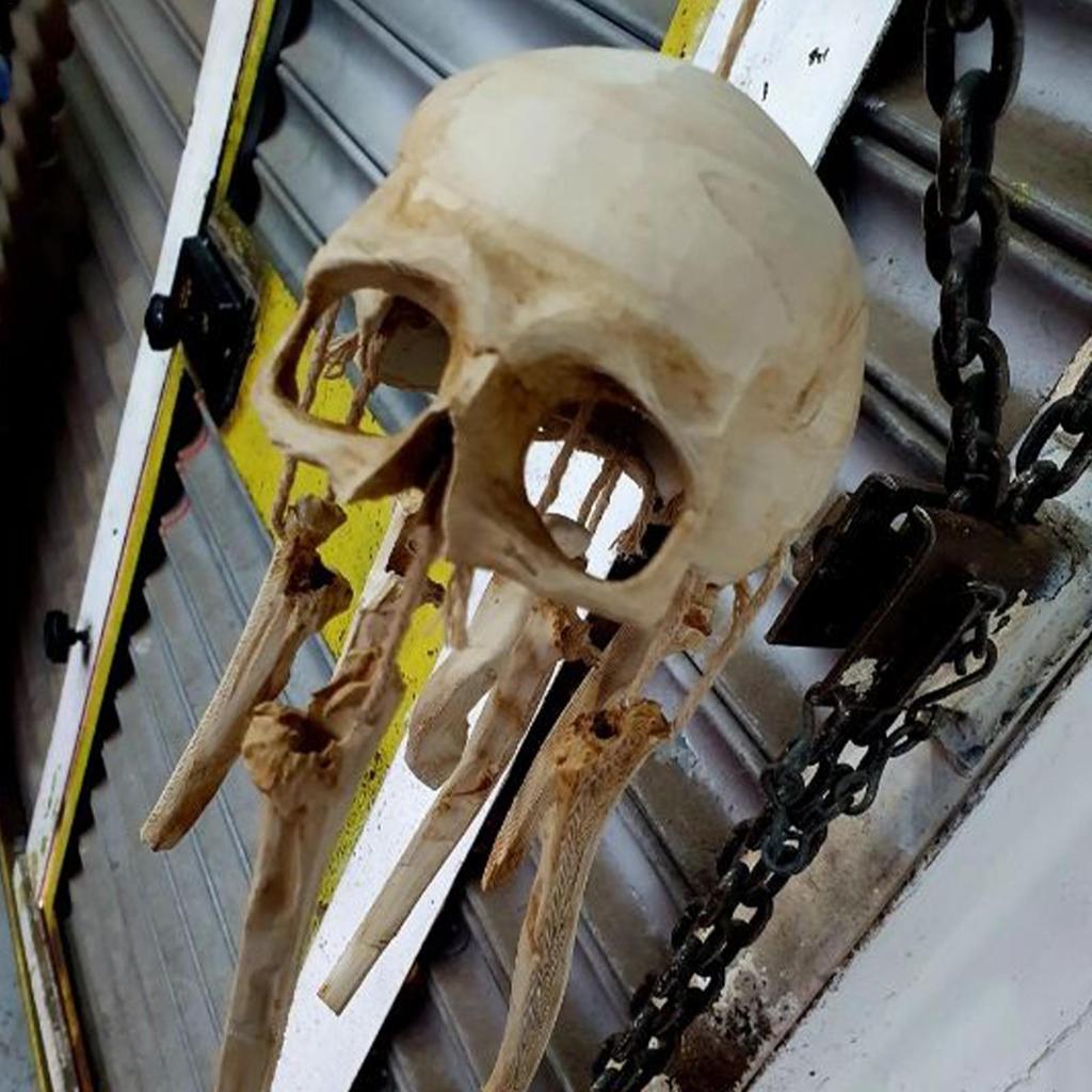 3D Printed Skull Spooky Wind Chimes Vintage Outdoor Garden Ornaments for Backyard Patio Lawn Shrine Porch Balcony