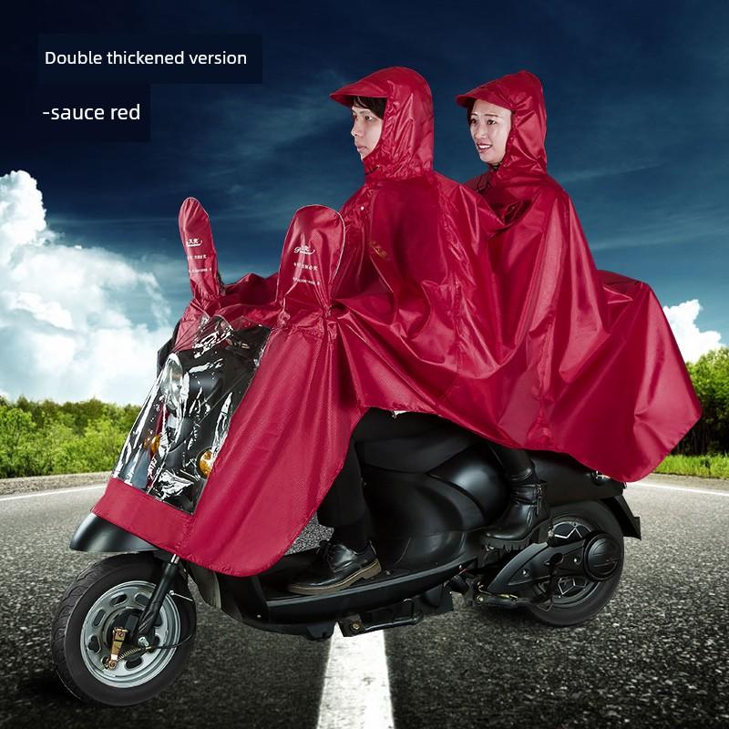 Paradise Genuine Electric Motorcycle Protective Raincoat for Adults, Enlarged and Thickened, Unisex Oxford Fabric Single/Double Person Rain Poncho