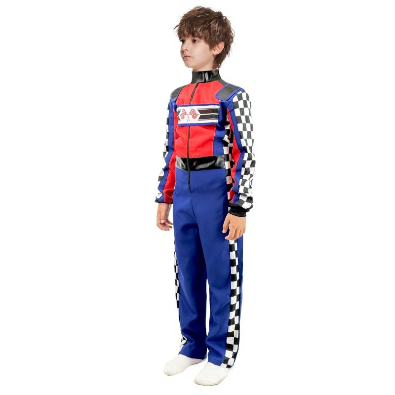 2025 New Boy's Race Car Driver Costume for Party Boys Halloween Finish Line Racer Outfits Carnival Easter Purim Fancy Dress