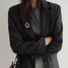 Elegant  Purple Flower Brooch Classic Luxury Business Suit Pin For Women Girls Versatile Brooch Clothing Accessories
