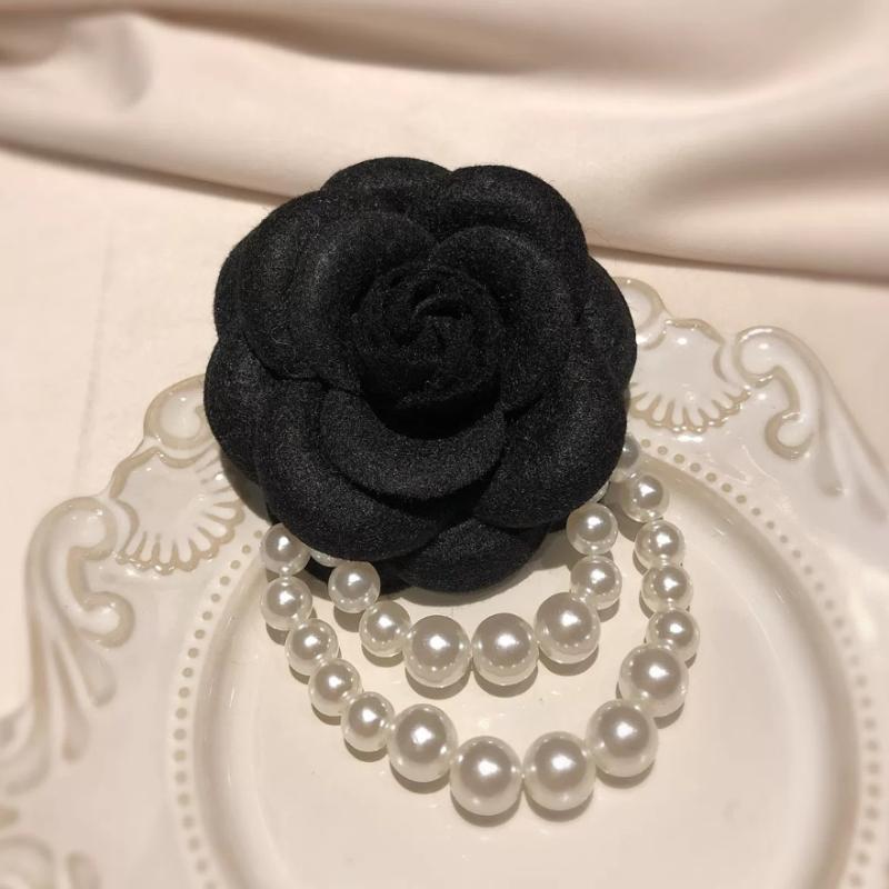 

Тканевая брошь-камелия, галстук-бабочка, женская, в студенческом стиле, булавки для воротника рубашки, винтажные, для свадебной вечеринки, броши для женщин чёрный