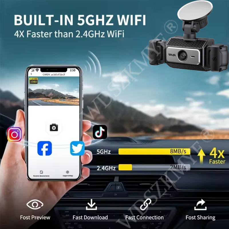 360° Car DashCam 3/4 Channels WIFI Video Recorder 1080P Car DVR  24H Parking Monitor Front With Rear View Night Vision Black Box
