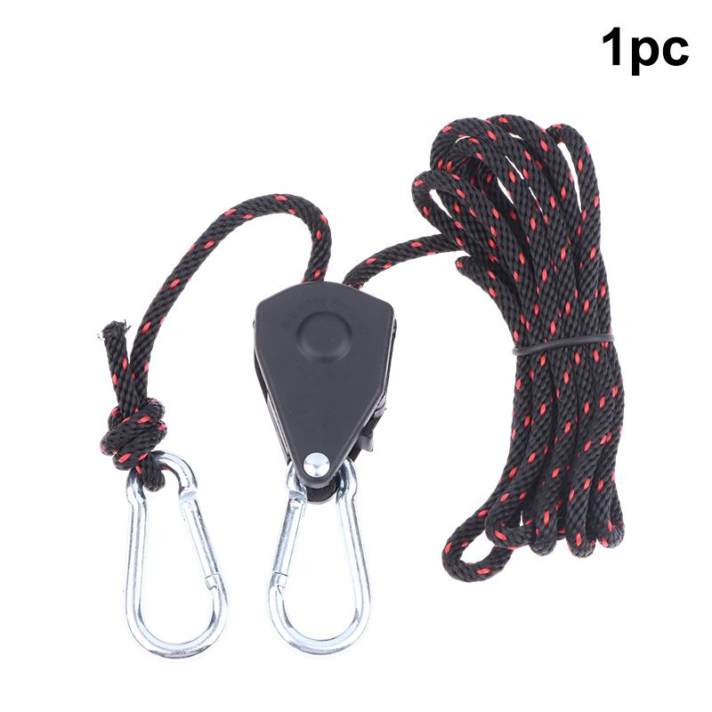 

2/1Pcs Camping Tent Adjustable Rope Fastener Fixed Buckle Pulley Tensioner Ratchet Hangers Lights Lifting Awning Wind Rope