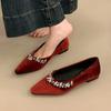 Elegant Women Crystal Flats Loafers Shoes Fashion Pointed Toe Shallow Sandals 2025 Summer New Luxury Dress Woman Shoes for Women