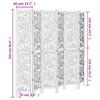 6 Piece Room Divider White Solid Paulownia Wood