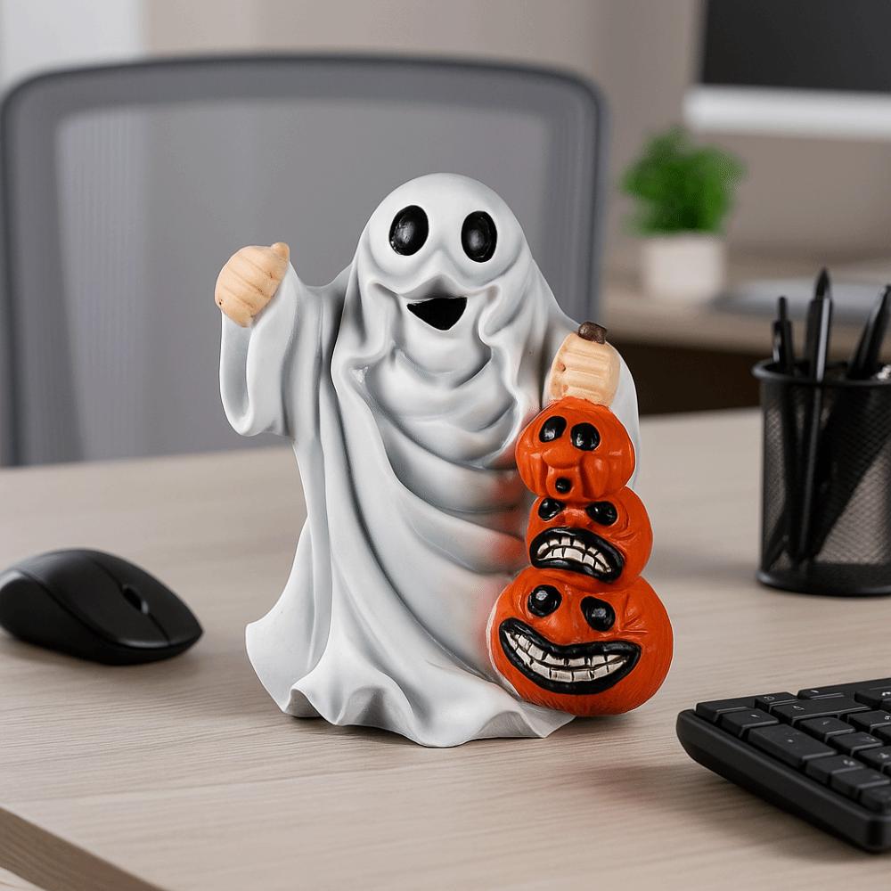 Cartoon Ghost Statue Resin Halloween Figurine Home Decor Ghost Sculpture  Gift