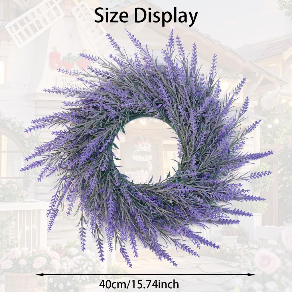 Lavender Wreath 50Cm Spring And Summer Wreath Is Suitable For Door Decoration, Interior Decoration, Wedding Shooting Props