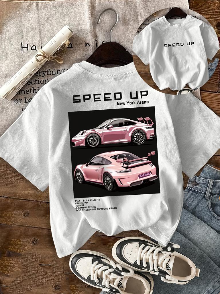 Personalized Racing Print Round Neck Unisexs Short Sleeve Shirtbreathable Lightweight Fashionable Trendy Loose And Comfortabl