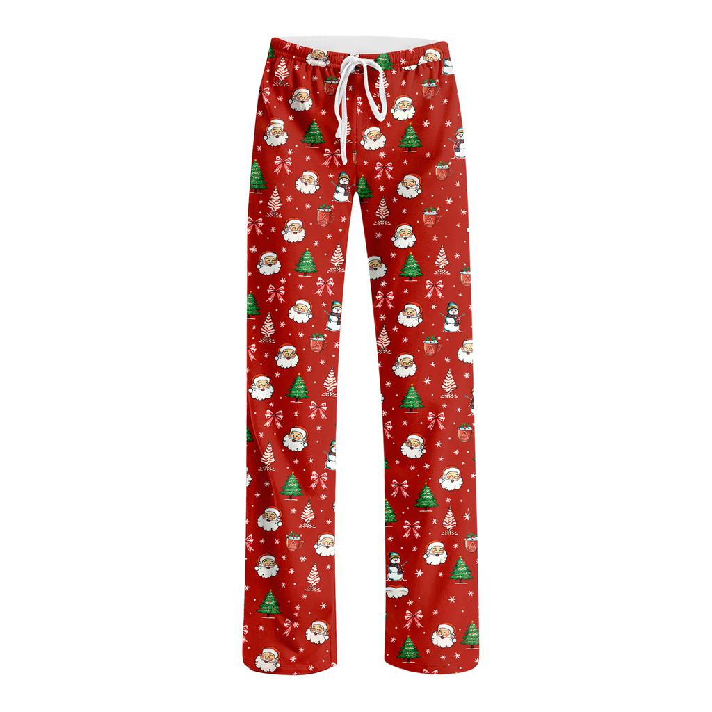 Women's Christmas Print Pajama Pants with Casual Sleep Bottoms