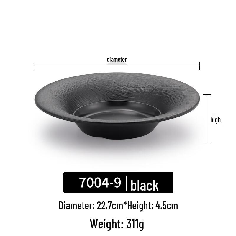 Melamine Bark Texture Round Plate