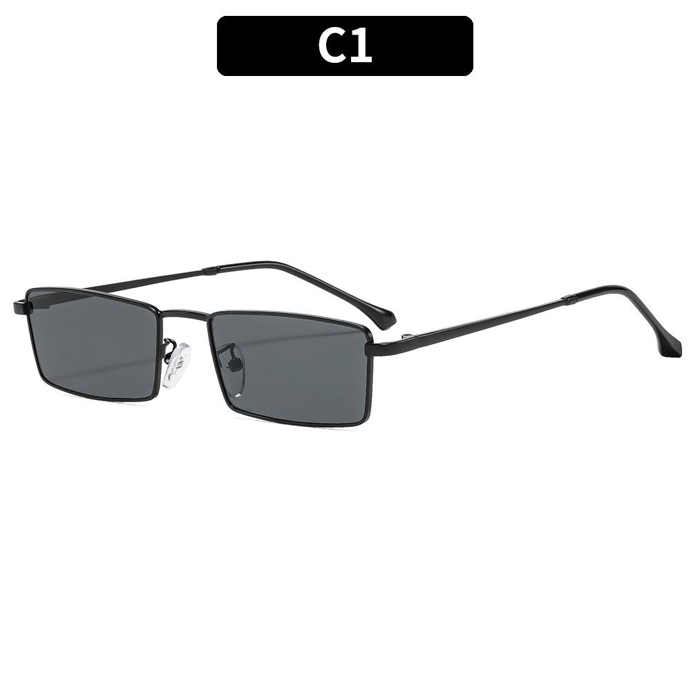 European And American Fashion New Metal Simple Square Sunglasses Street Shooting Versatile Internet Celebrities With Sunglasses Trendy Hip Hop Glasses
