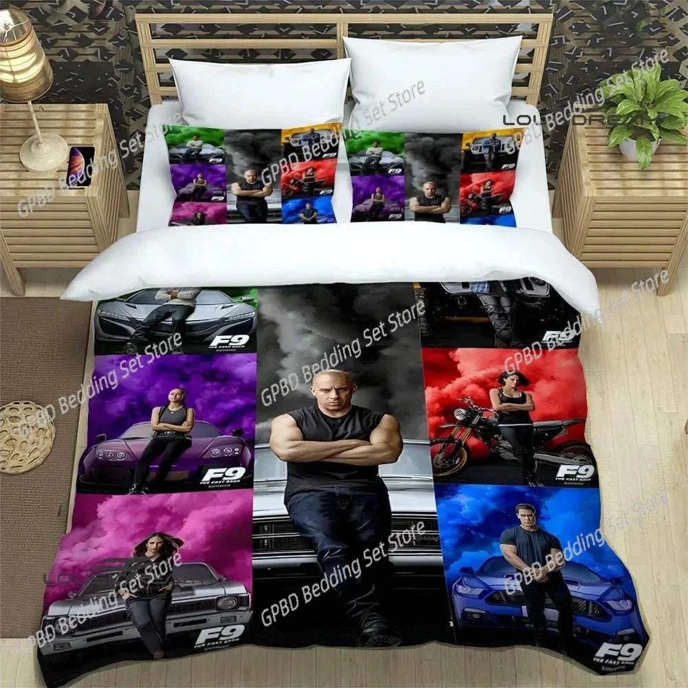 Fast & Furious 3D NEW Duvet Cover Pillowcase Bedding Set Adult Boy Girl Bedroom Decoration Children Single Double Large
