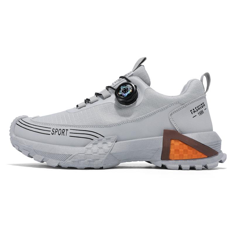 Rotary Buckle Climbing Trekking Shoes Man Breathable Mesh Men's Outdoor Hiking Shoes Anti-slip Walking Camping Sport Trail Shoes