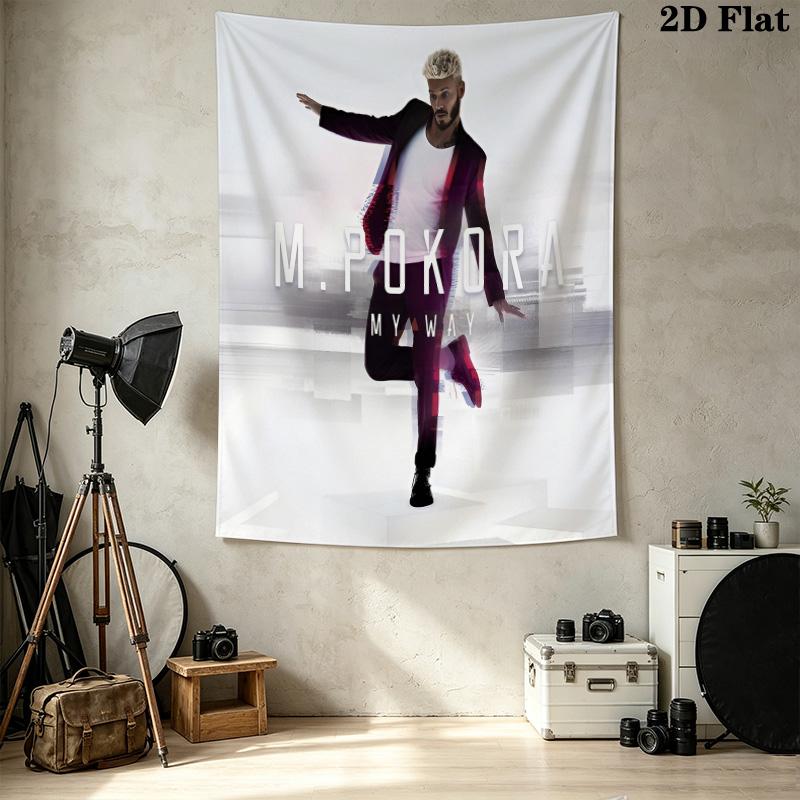 M Pokora Wall Tapestry Aesthetic Wall Hanging Printed Fabric Blanket Decorative Tapestries For Bedroom Living Room Home Decor