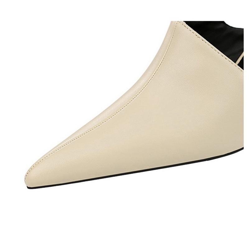 Fashion Women's New Spring and Summer Pointed Wedge Heel High-heeled Elastic Band Fashion Sandals with Toe Caps and M Ü Ller Shoes