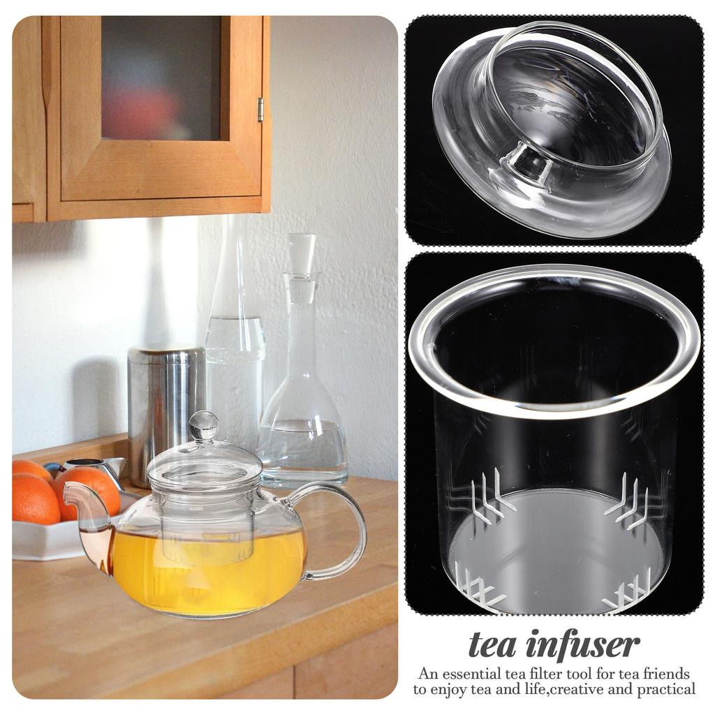 Teesieb Infuser Glasfilter Loser Sieb Siebe Teekanne Blattstecher Topf Deckel Klare Filter Zubehör Ersatz