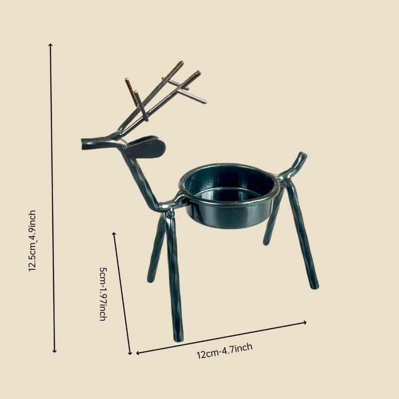 Exquisite Candlestick Decoration Christmas Reindeer Candlestick Durable Iron Candlestick Christmas Halloween Home Decoration