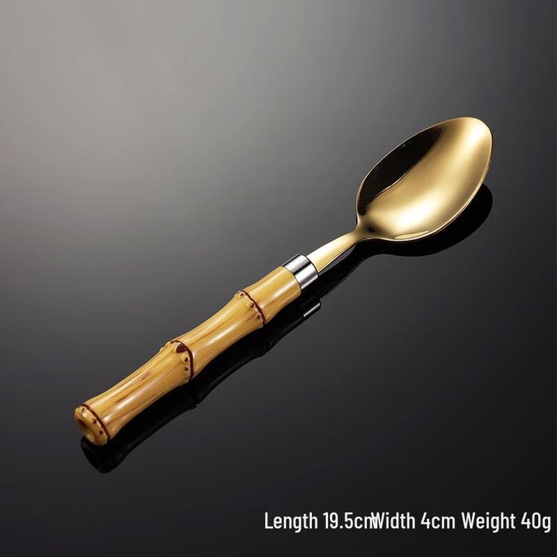 QianXing Stainless Steel Bamboo Handle Dinner Spoon Set