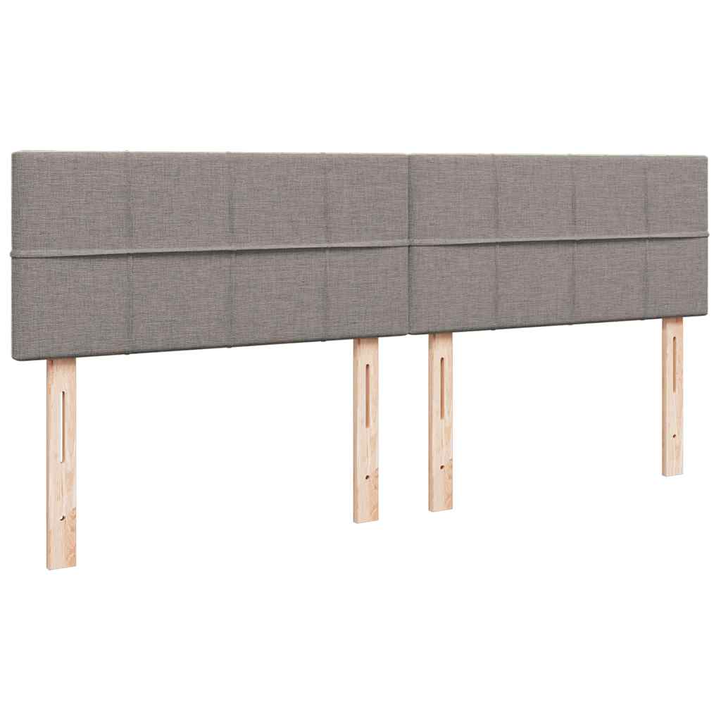 Ottoman Bed with Mattresses Taupe 200x200 cm Fabric