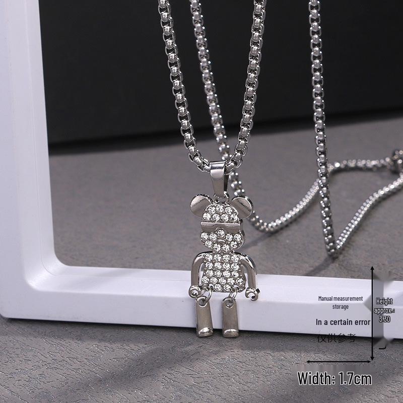 Creative Cartoon Bear Necklace with Movable Limbs - Zinc Alloy Pendant Jewelry
