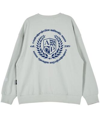 ASTRAL PROJECTION Back Shield Emblem Oversized Drop Shoulder Sweatshirt_Mint
