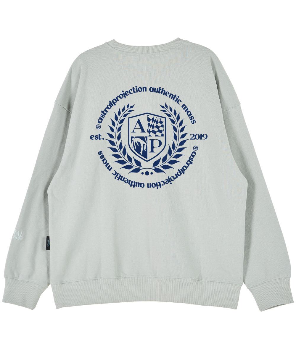 Astral Projection Back Shield Emblem Oversized Drop Shoulder Sweatshirt_Mint L