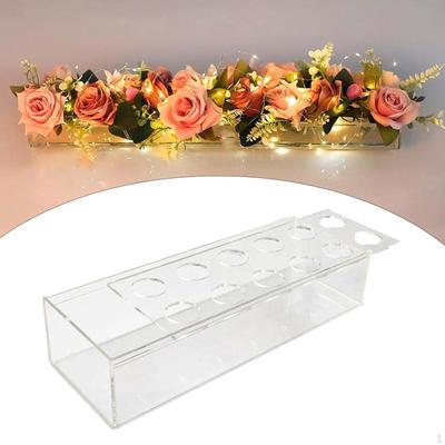 Jarrón de Flores Acrílico Rectangular Decorativo Artístico Hidropónico Soporte para Plantas para el Hogar