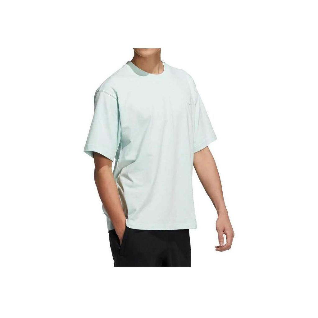 Adidas Originals Trefoil Series Solid Color Logo Embroidery Casual Round Neck Short Sleeve T-Shirt Men Tops Light-Green HC8580