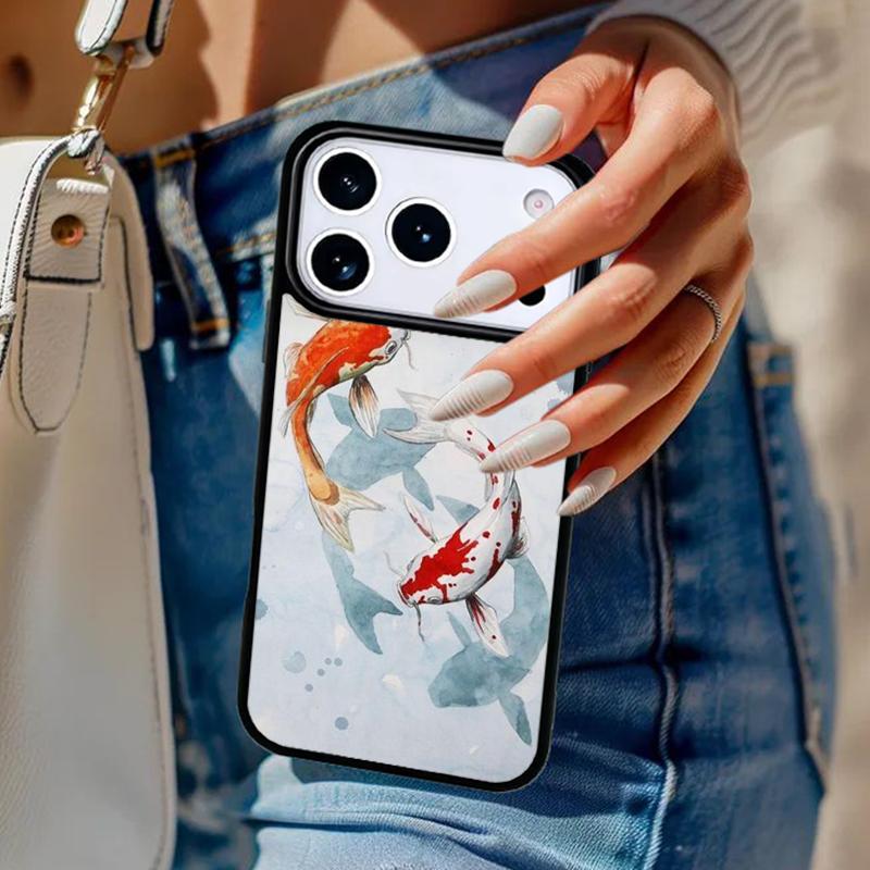 Ying Yang Koi Fish Phone Case For iPhone 17 Air 14 15 13 12 Max Cover For Apple 16e 11 Pro Max Plus Coque