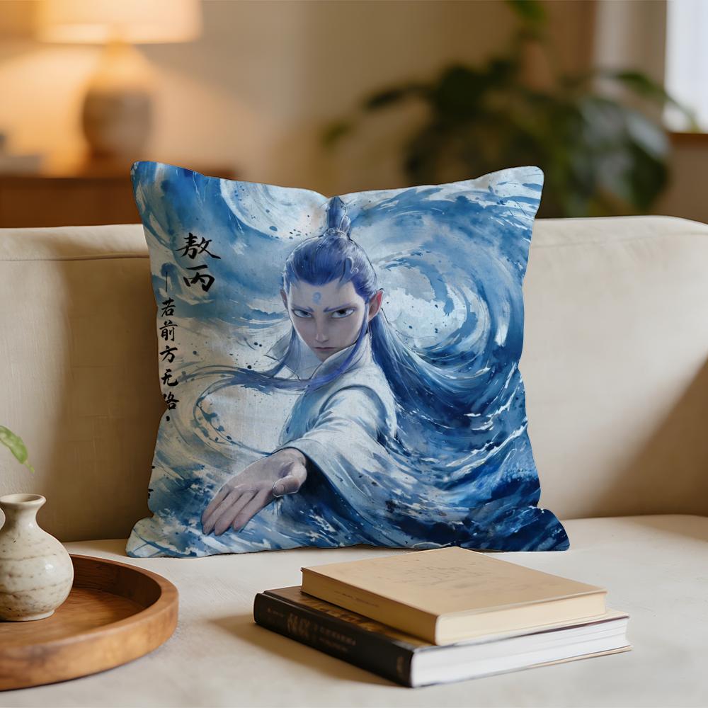 

Nezha Demon Child Stirs the Sea Cushion Cover Short plush pillowcase for bed sofa carwashable 30x30cm