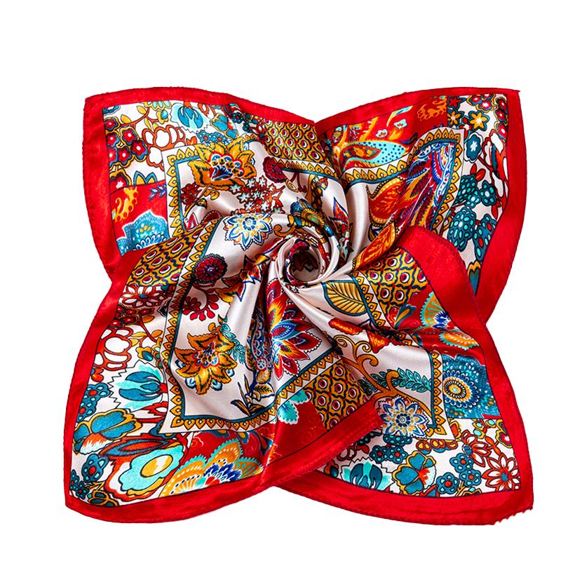1Pc Square Flight Attendants 50x50CM Elegant Women's Scarfs Fashionable Hijab Bandana Polyester